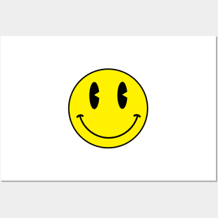 old skool 90s acid house smiley face Posters and Art